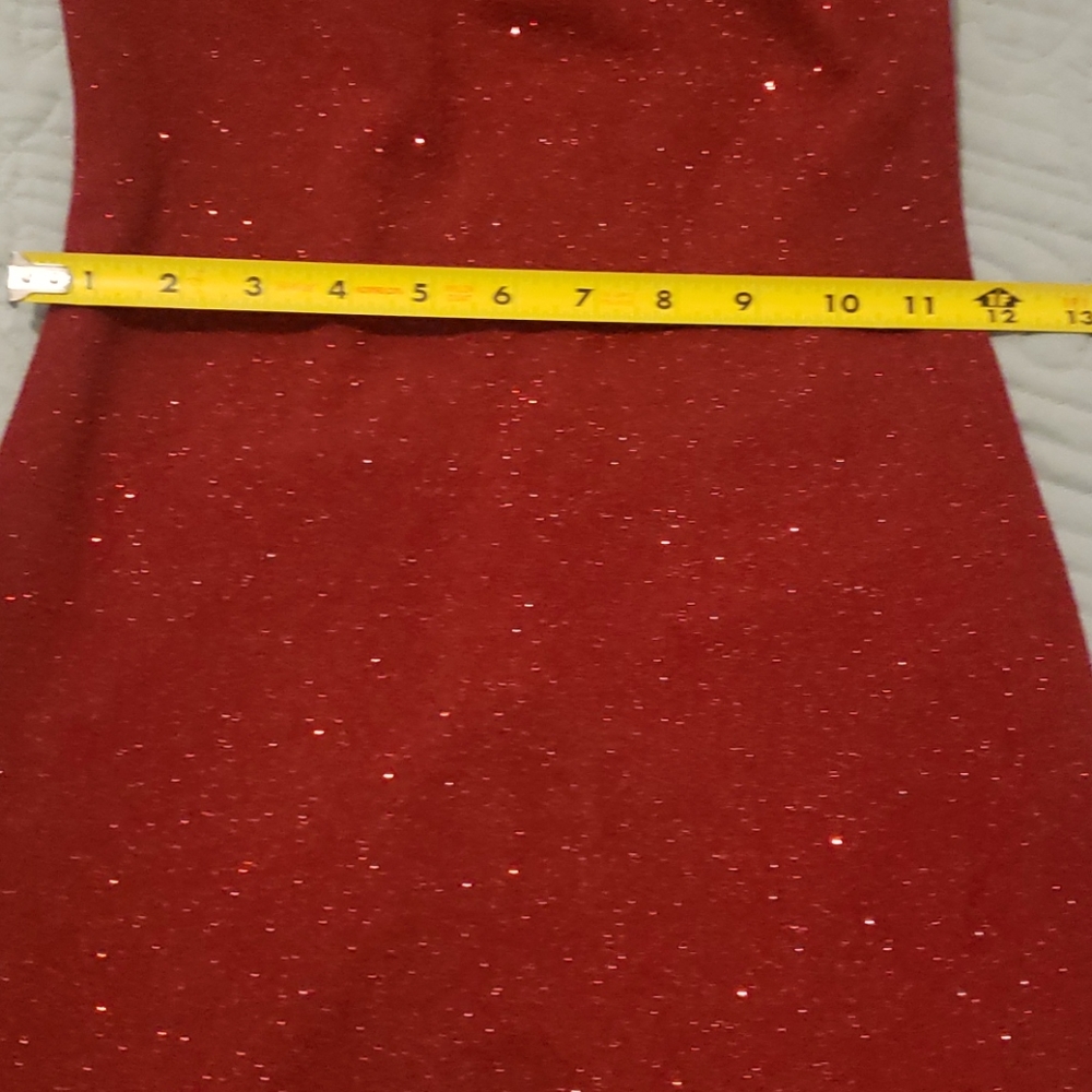 Off the shoulder Burgundy Sparkly Dress - Picture 6 of 6
